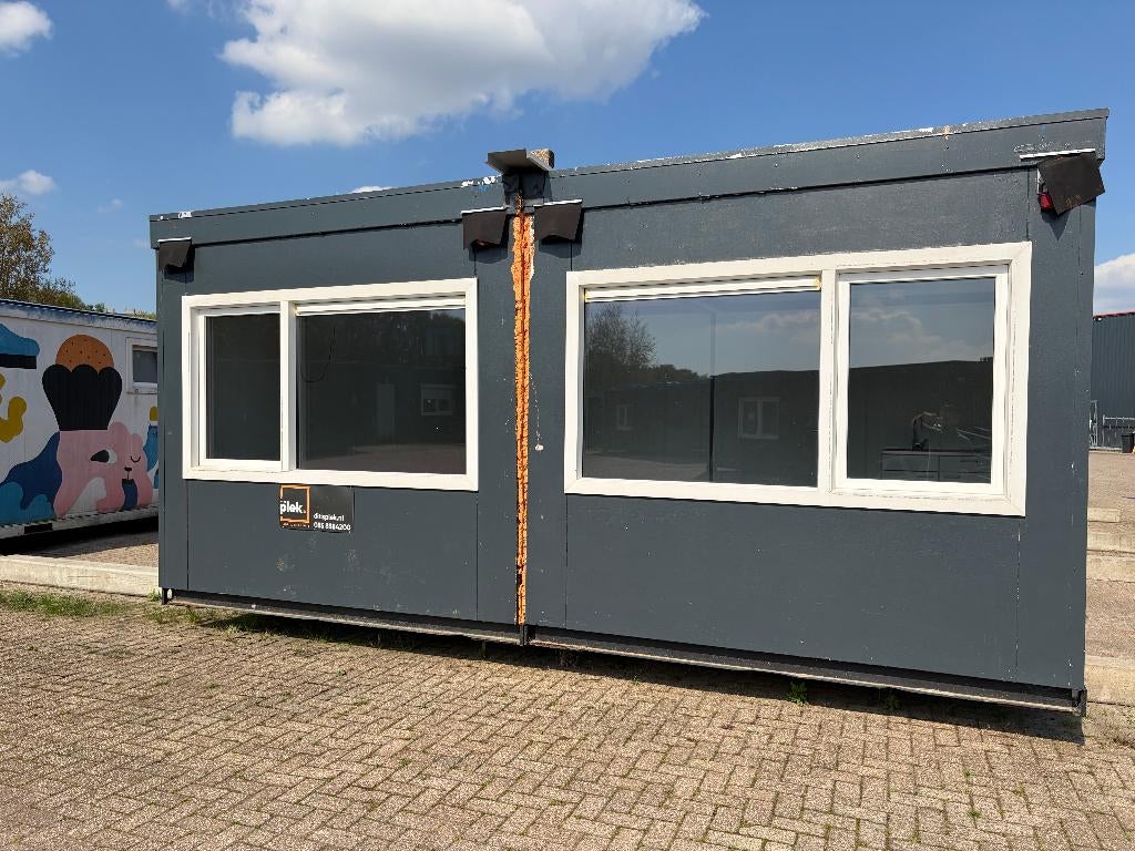 Woon/kantoorunit met douche, toilet en keukenblok - 6,2x5,8m, Doe-het-zelf en Verbouw, Bouwketen en Schaftketen, Ophalen of Verzenden