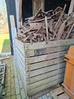 Houten krat vol handgemaakte eiken kapstokken, Gebruikt, Minder dan 100 cm, Hout, Ophalen