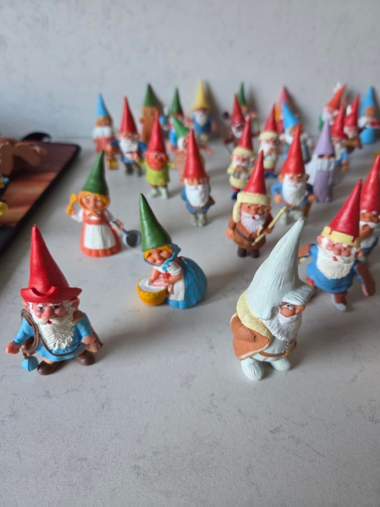 David de Kabouter / Rien Poortvliet poppetjes 56x + 2x Trol, Verzamelen, Poppetjes en Figuurtjes, Ophalen of Verzenden, Gebruikt