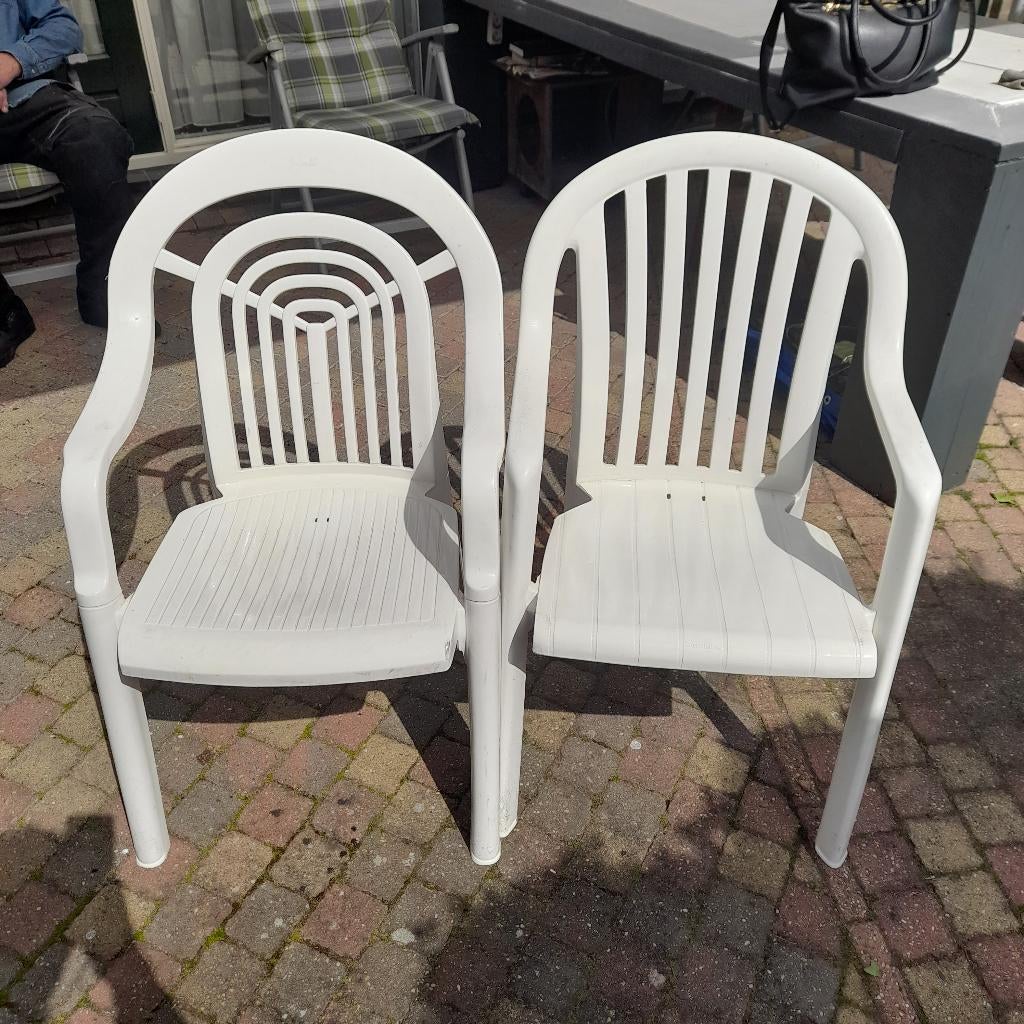 2x hartman stoelen, Ophalen, Gebruikt, Kunststof, Stapelbaar