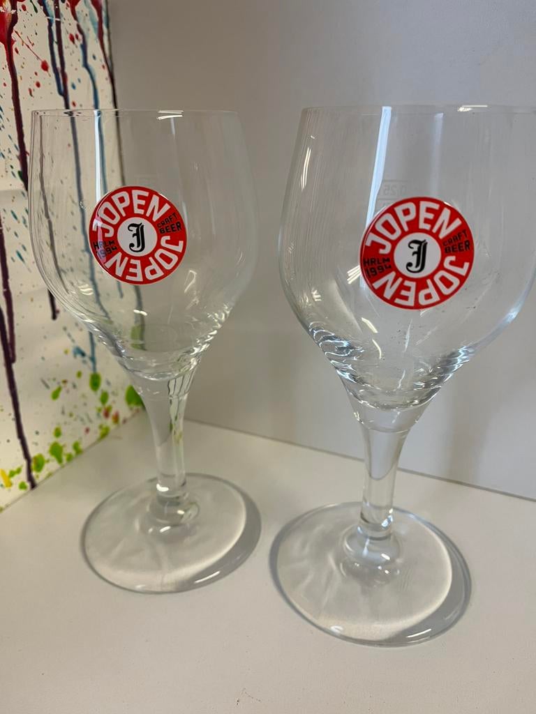 Jopen bierglazen set van 2 glazen, Verzamelen, Ophalen of Verzenden, Nieuw, Glas of Glazen, Overige merken