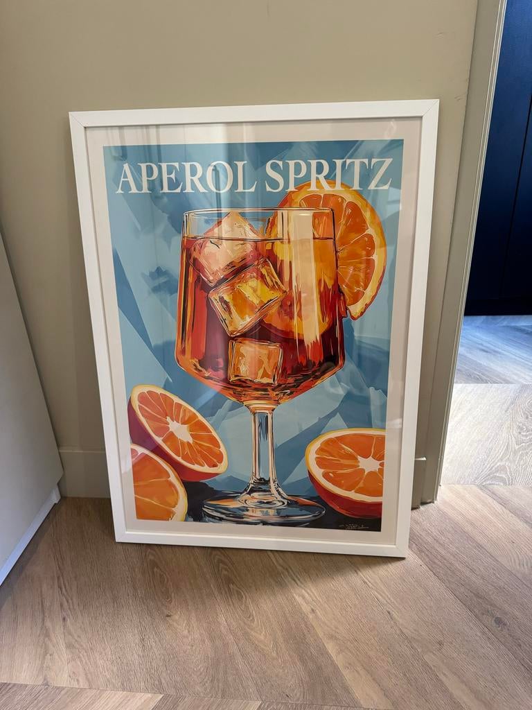 Aperol Spritz Poster - 50x70cm, Ophalen, Rechthoekig Staand, Met lijst, Nieuw