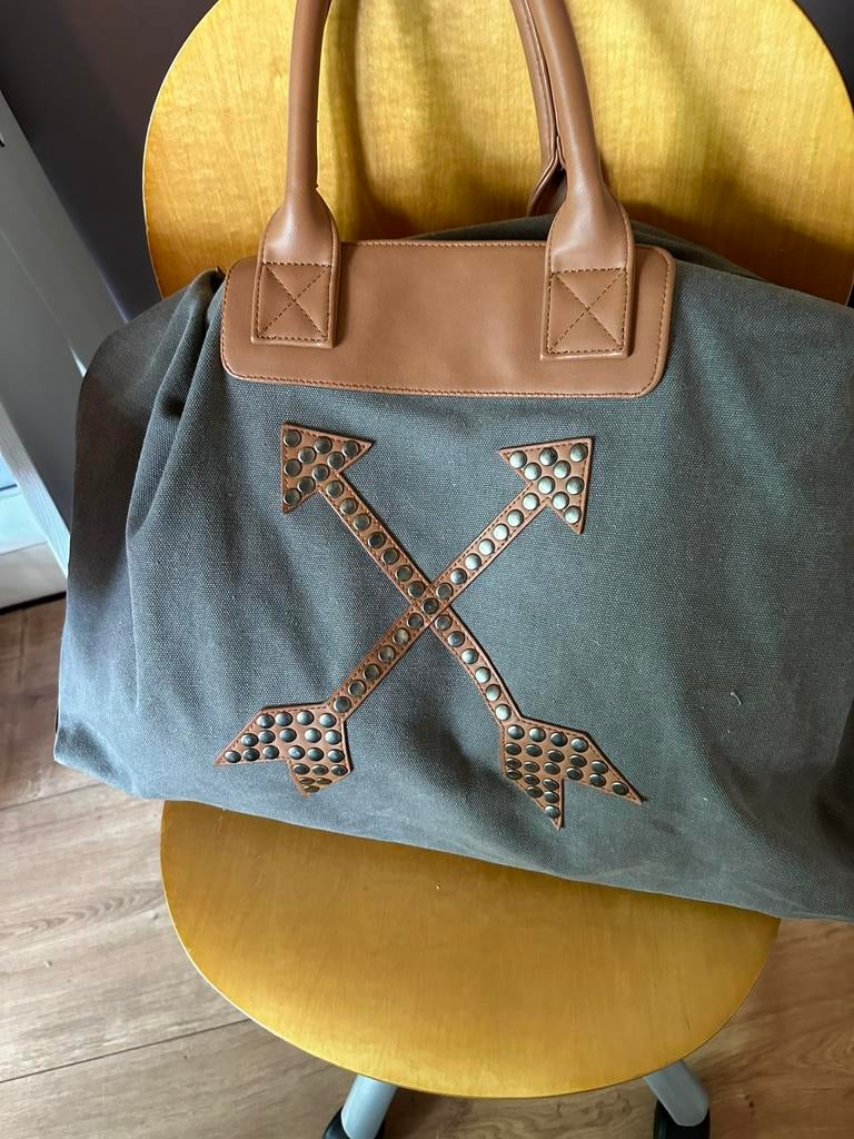 Weekend tas weekendtas Dutch Arrows igst canvas leer, Ophalen of Verzenden, Zo goed als nieuw, 30 cm of meer, Minder dan 35 cm