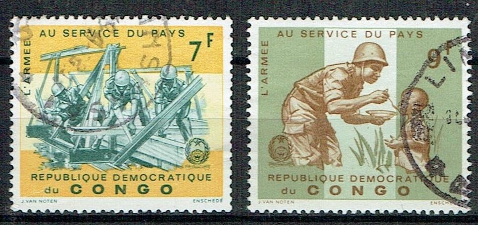 Congo 1965 Militaire Volkshulp, Verzenden, Gestempeld, Overige thema's