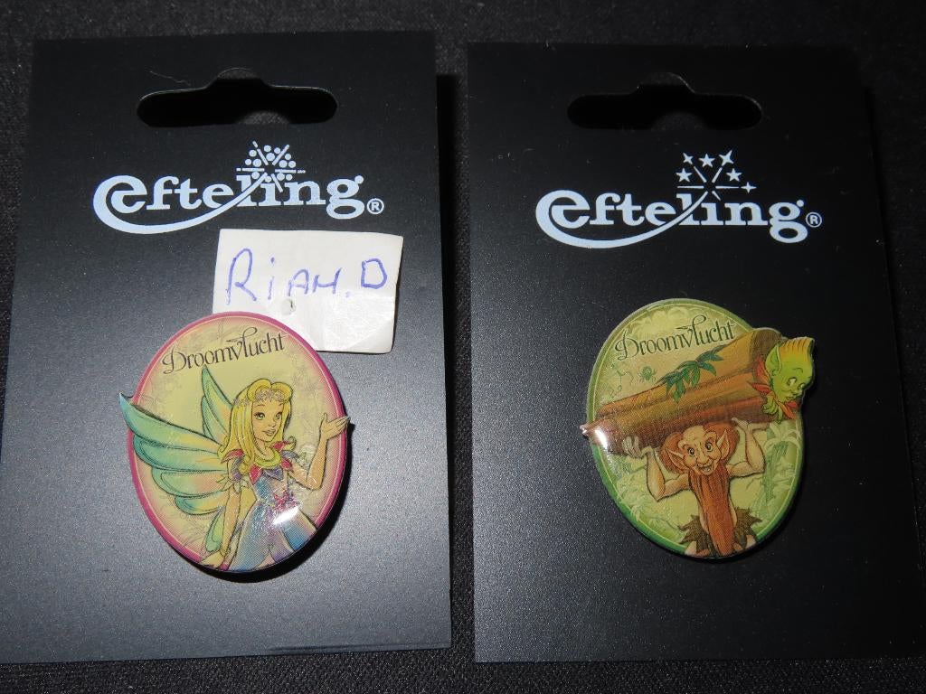 Efteling pin Droomvlucht Elfje en Trol., Verzamelen, Efteling, Zo goed als nieuw, Button of Speldje, Ophalen