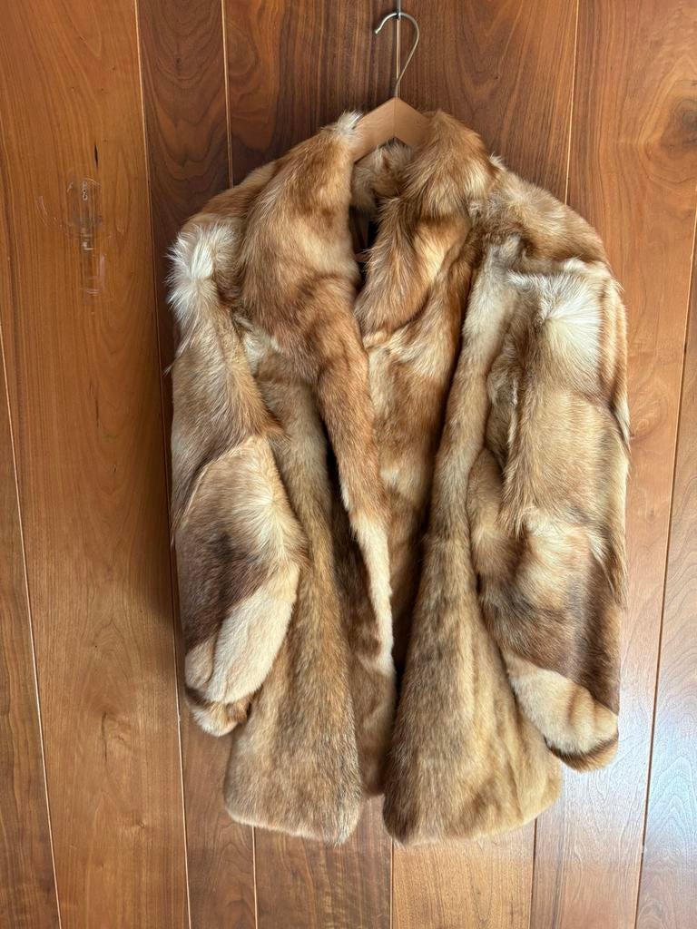 Vintage Bontjas van echt bont Vos maat 46, Ophalen of Verzenden, Zo goed als nieuw, Maat 46/48 (XL) of groter, Bruin