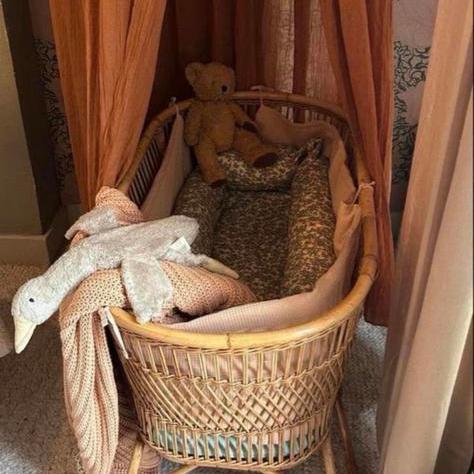 Vintage rotan wieg, Kinderen en Baby's, Babywiegjes en Ledikanten, Ophalen, Gebruikt, Wieg