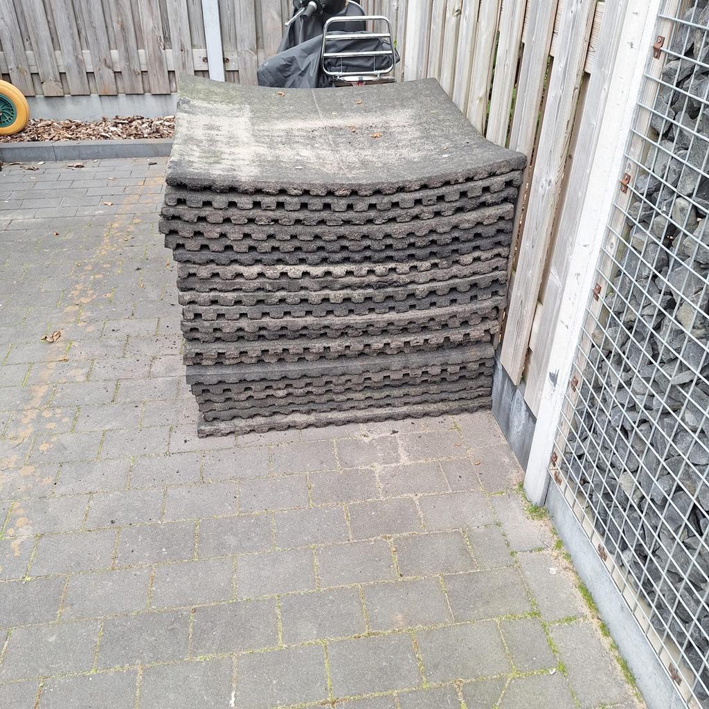 20 rubberen tegels 100x100 cm, Tuin en Terras, Tegels en Klinkers, Gebruikt, Overige typen, Rubber, Ophalen of Verzenden