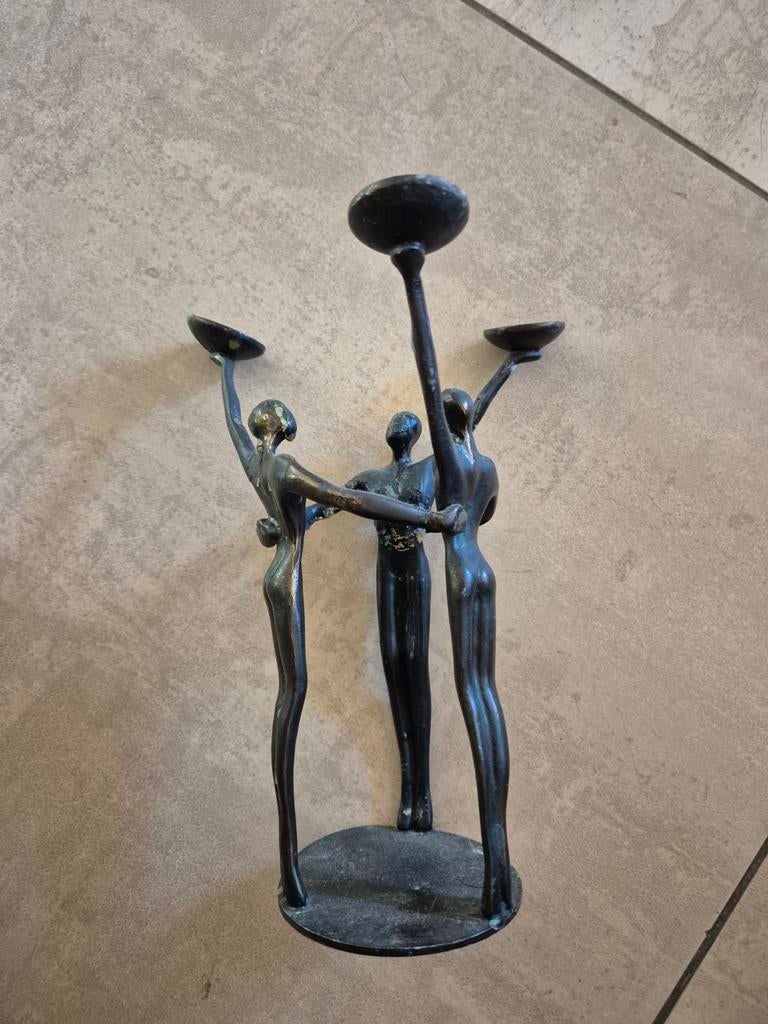 Sculptuur en kaarsenstandaard "Teamspirit", Ophalen of Verzenden, Overige materialen, Minder dan 25 cm