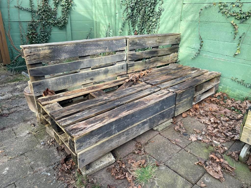 Tuinset van houten pallets, haardhout, Ophalen, Gebruikt, 200 tot 250 cm, 50 mm of meer