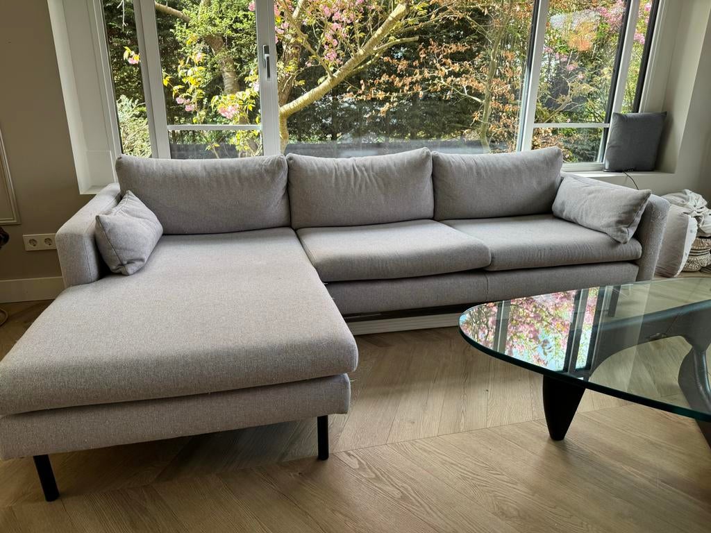 Comfortabele grijze hoekbank, Huis en Inrichting, Banken | Bankstellen, Ophalen, 250 tot 300 cm, 100 tot 125 cm, Hoekbank