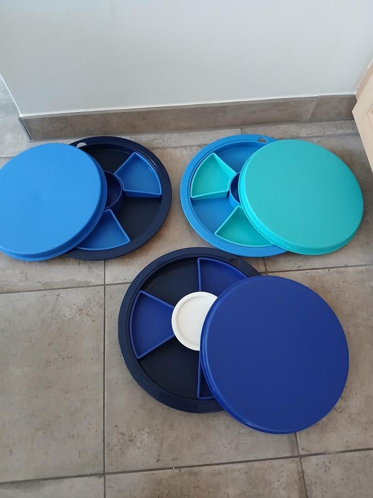 Tupperware party/hapjes/tapasschaal, serveerschaal, dienblad, Ophalen of Verzenden, Zo goed als nieuw, Groen, Schaal