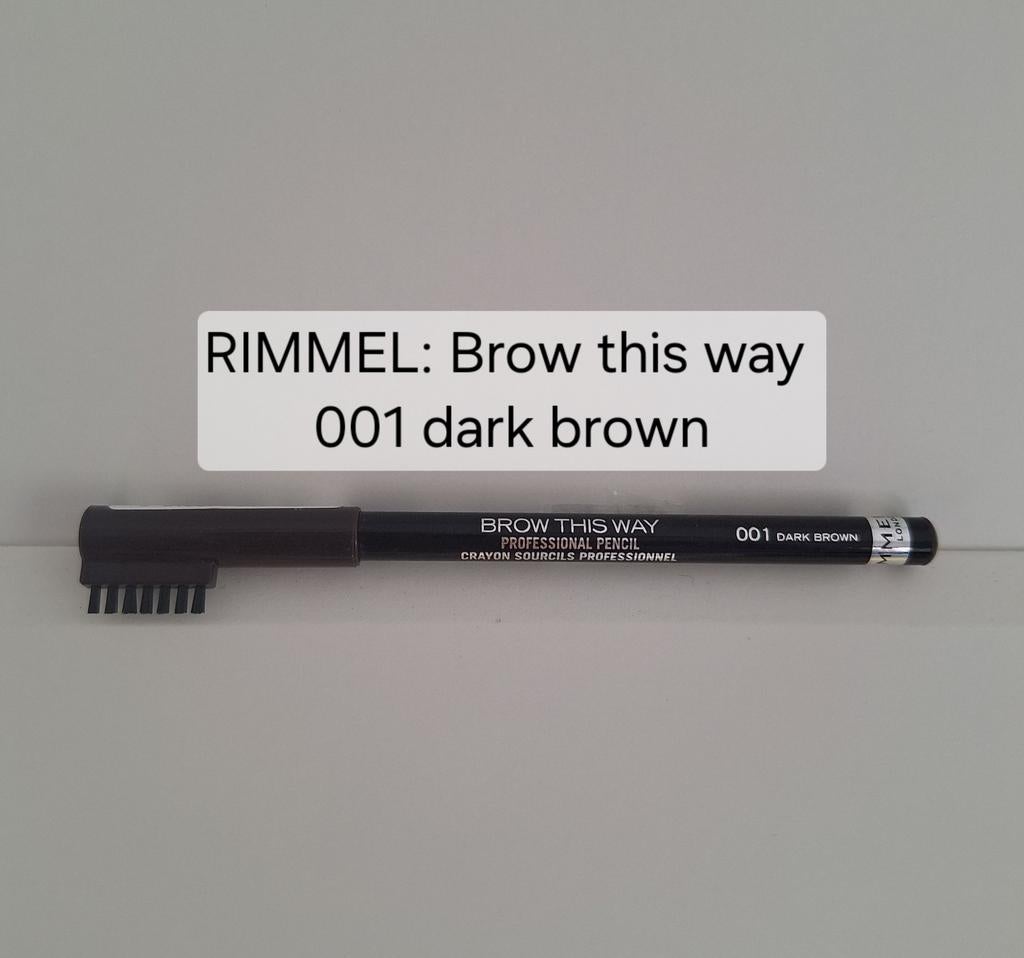 Rimmel wenkbrauwpotlood Brow This Way 001 Dark Brown, Ogen, Bruin, Nieuw, Ophalen of Verzenden