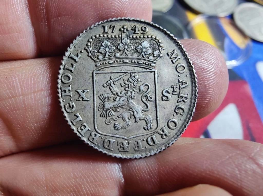 1749 Zilveren X Stuiver Munt, Vóór koninkrijk, Verzenden, Zilver, Overige waardes