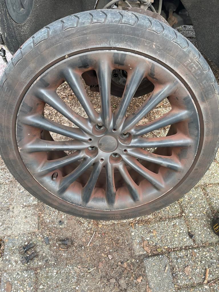 Mini Cooper R56 JCW Velgen met Goldline Zomerbanden, Auto-onderdelen, Gebruikt, Banden en Velgen, 17 inch, Ophalen of Verzenden