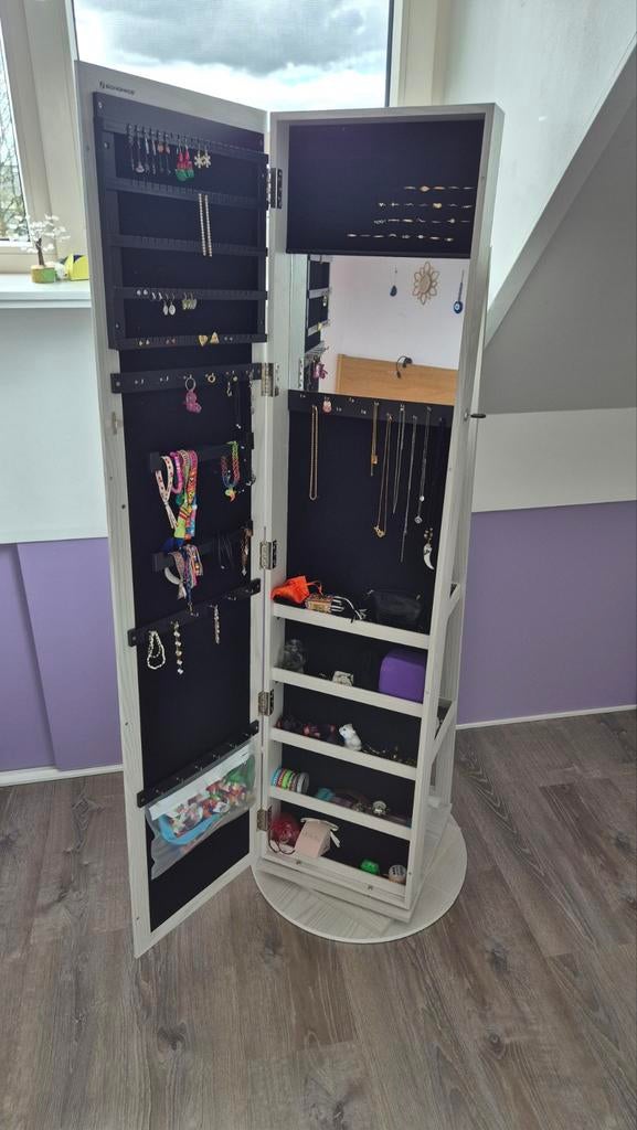 Sieradenkast Hoppa met spiegel - Draaibaar, Huis en Inrichting, Ophalen, Minder dan 50 cm, Zo goed als nieuw, 150 tot 200 cm