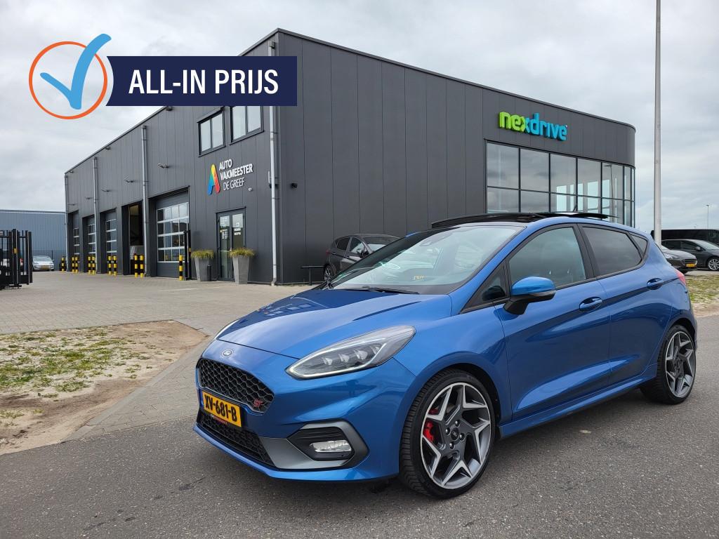 Ford Fiesta 1.5 Ecoboost 200 pk ST-3 Panoramadak NL Auto, Auto's, Ford, 12 maanden, Euro 6, Blauw, Origineel Nederlands