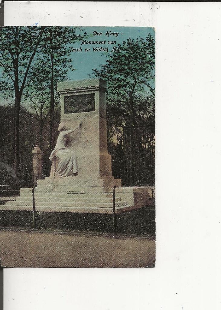 Den Haag Monument van Jacob en Willem Maris 19-4-1921, Ophalen of Verzenden, 1920 tot 1940, Gelopen, Zuid-Holland