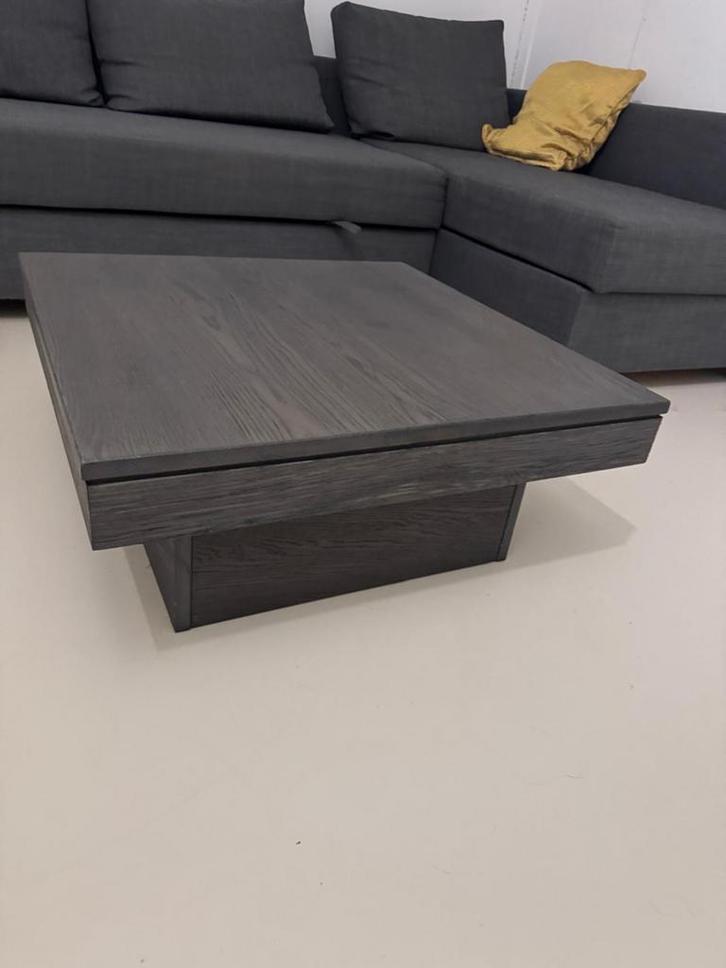 Stijlvolle Karel mintjes salontafel - Donker hout, Huis en Inrichting, Tafels | Salontafels, Zo goed als nieuw, Minder dan 50 cm