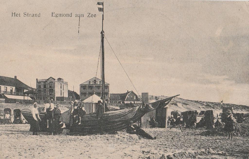 egmond aan zee  het strand, Verzenden, 1920 tot 1940, Gelopen, Noord-Holland