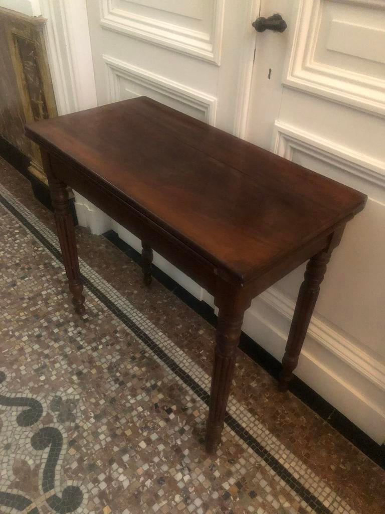 ANTIEKE FRANSE MAHONIE TAFEL KAARTTAFEL BIJZETTAFEL SIDE, Antiek en Kunst, Ophalen