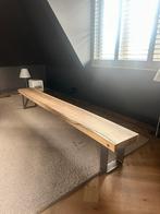 Houten Balinesche bank met Metalen Onderstel, Ophalen, Gebruikt, Rechte bank, Bali style