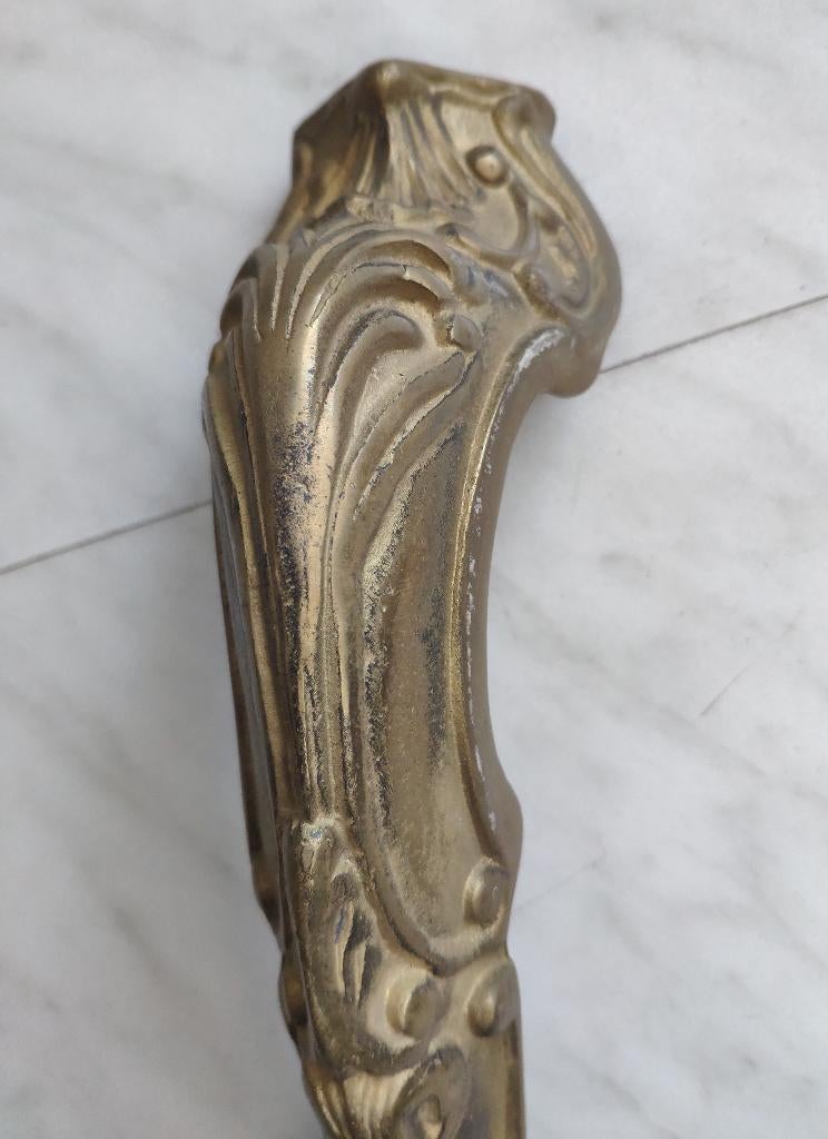 4 antieke koperen tafelpoten salontafel Hollywood Regency, Ophalen, Koper