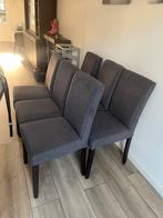 6x Leen Bakker eetkamerstoelen - Grijs stof, Ophalen, Gebruikt, Vijf, Zes of meer stoelen, Stof
