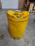 Gele metalen vintage olievat, Ophalen of Verzenden