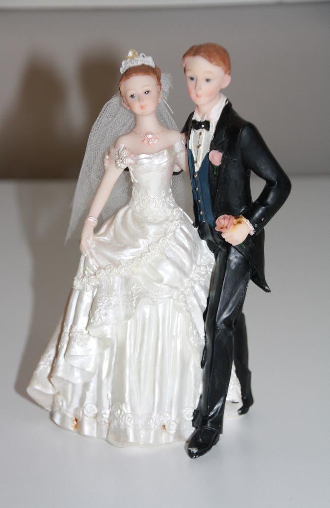 Taarttopper huwelijk bruispaar trouwen gebak taart topper, Ophalen of Verzenden, Zo goed als nieuw, Taarten, Versiering