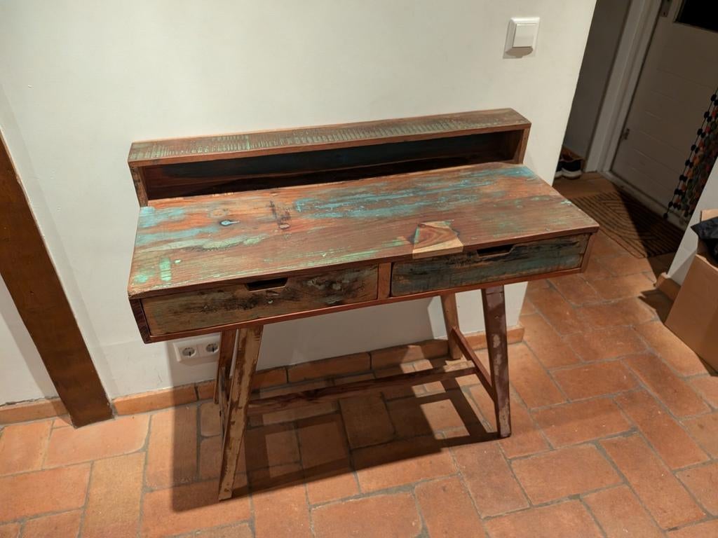 Sloophout bureau met lades, Ophalen