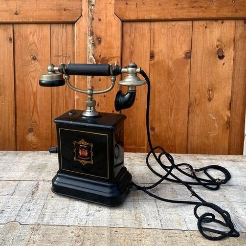 Jydsk telefon tafeltelefoon 1910 Aktieselskab handzwengel, Antiek en Kunst, Ophalen of Verzenden