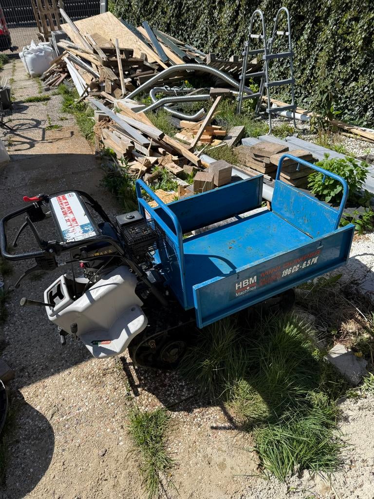 HBM Professionele 320 kg mini dumper op rupsbanden 196 cc, Ophalen