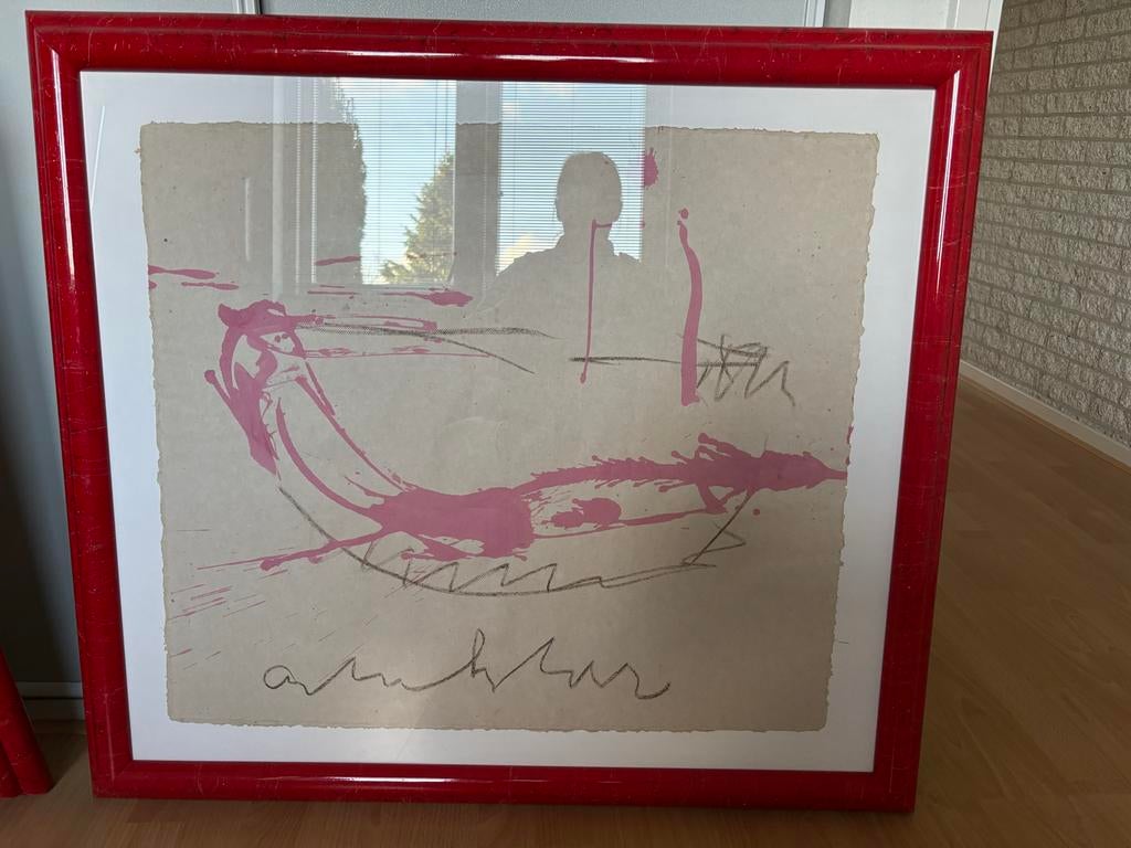 2 originele Anton Heyboer schilderijen met lijst, Ophalen of Verzenden