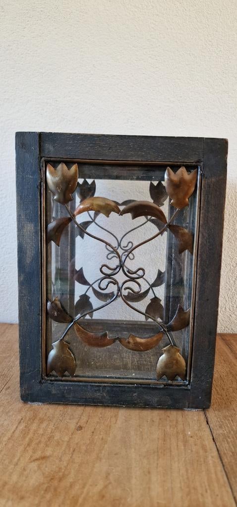 Houten windlicht, Antiek en Kunst, Ophalen of Verzenden