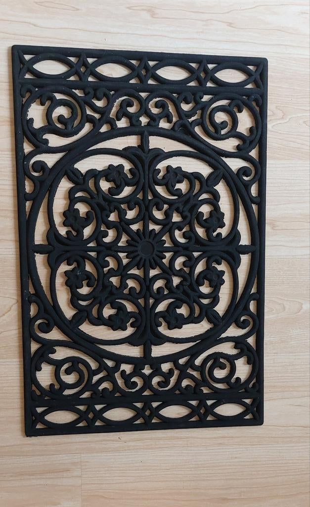 Mooie Zwarte Rubber Deurmat, Schoonloopmat - 60x40 cm, Tuin en Terras, Deurmatten, Ophalen, Zo goed als nieuw, Rubber, Schoonloopmat