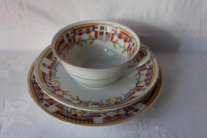Antiek Art Deco porseleinen koffie set c 1927, Antiek en Kunst, Antiek | Porselein, Ophalen of Verzenden