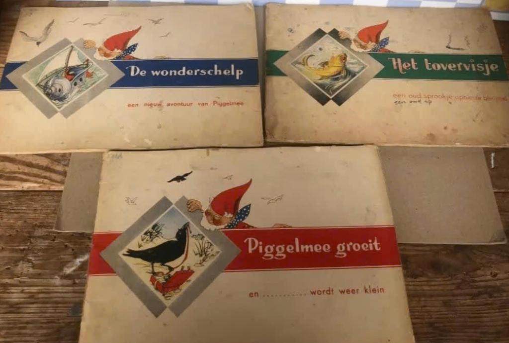 Drie vintage boekjes Piggelmee (Van Nelle Thee), Ophalen of Verzenden, Gelezen, Prentenboek