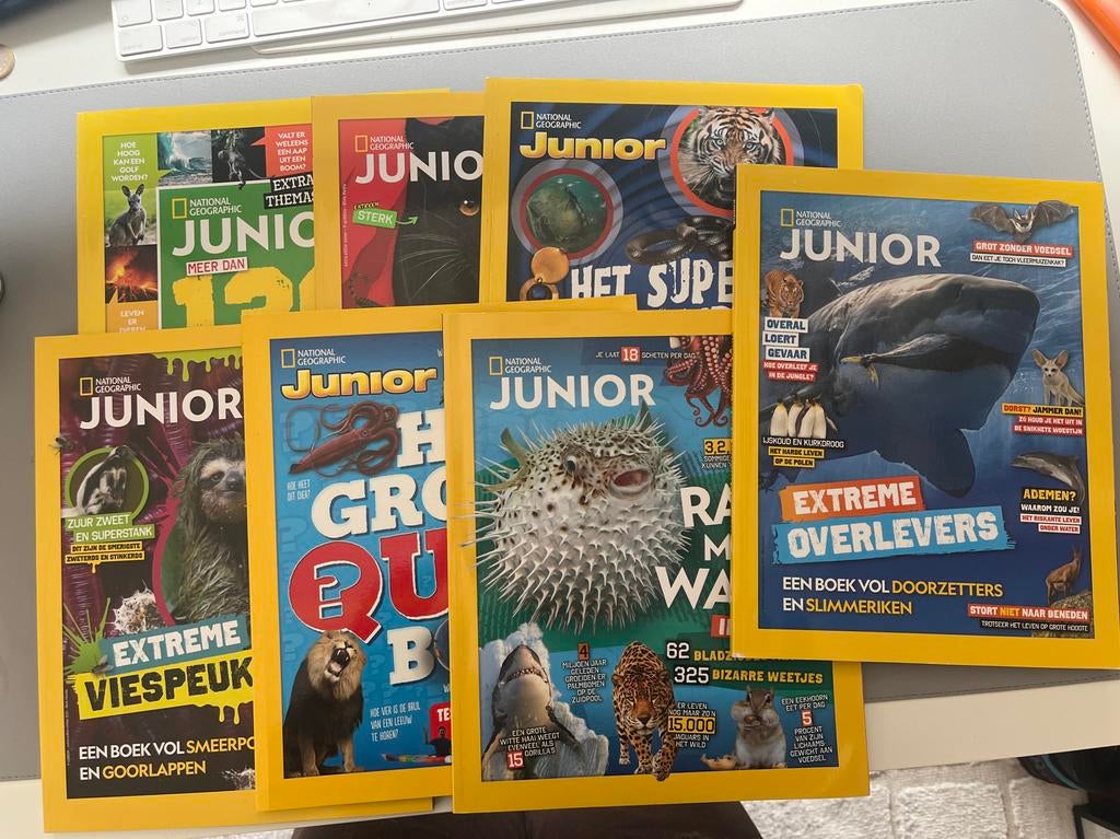 7x National Geographic Junior - Avontuurlijke Magazines, Boeken, Tijdschriften en Kranten, Ophalen of Verzenden, Gelezen, Wetenschap en Natuur