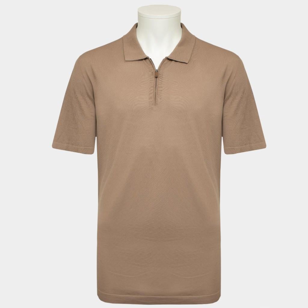 Corneliani Polo Korte Mouw Taupe Nieuw Maat 56/58, Nieuw, Overige maten, Ophalen of Verzenden, 2871CA