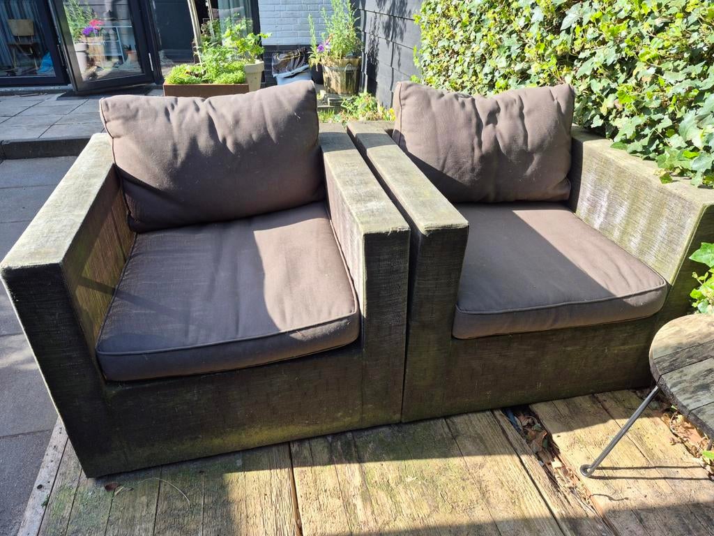 Comfortabele loungestoelen voor in de tuin, Tuin en Terras, Kunststof, Gebruikt, Loungeset, Stoel