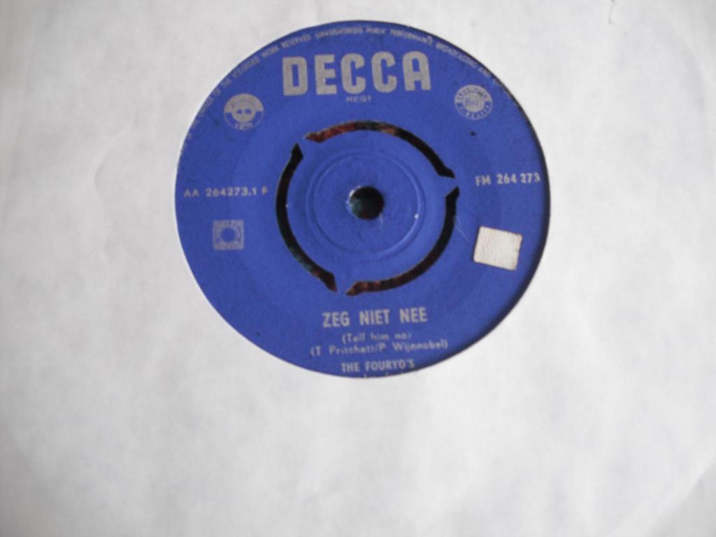 The Fouryo's - Zeg niet nee / Kom bij me, Darling., Cd's en Dvd's, Ophalen of Verzenden, Gebruikt, 12 inch, Levenslied of Smartlap
