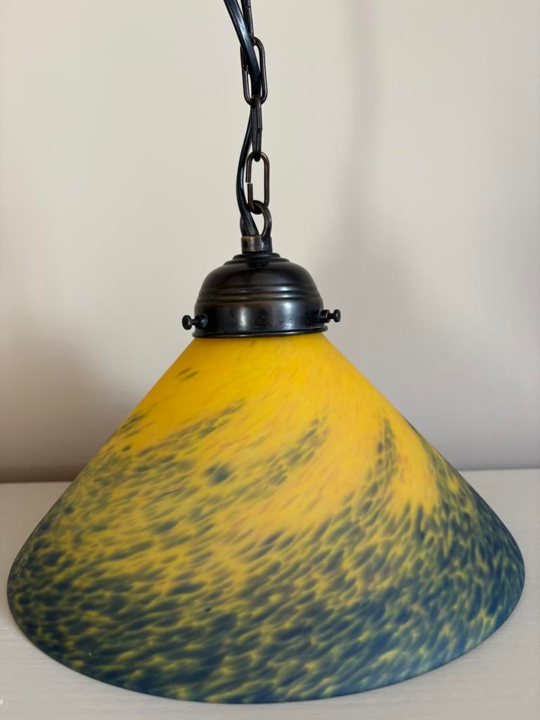 Art de France hanglamp, art nouveau lamp, antiek, Antiek en Kunst, Antiek | Lampen, Ophalen of Verzenden