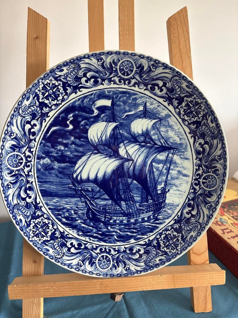 Boch La Louvière Delft Wandbord Schip, Antiek en Kunst, Antiek | Wandborden en Tegels, Ophalen of Verzenden