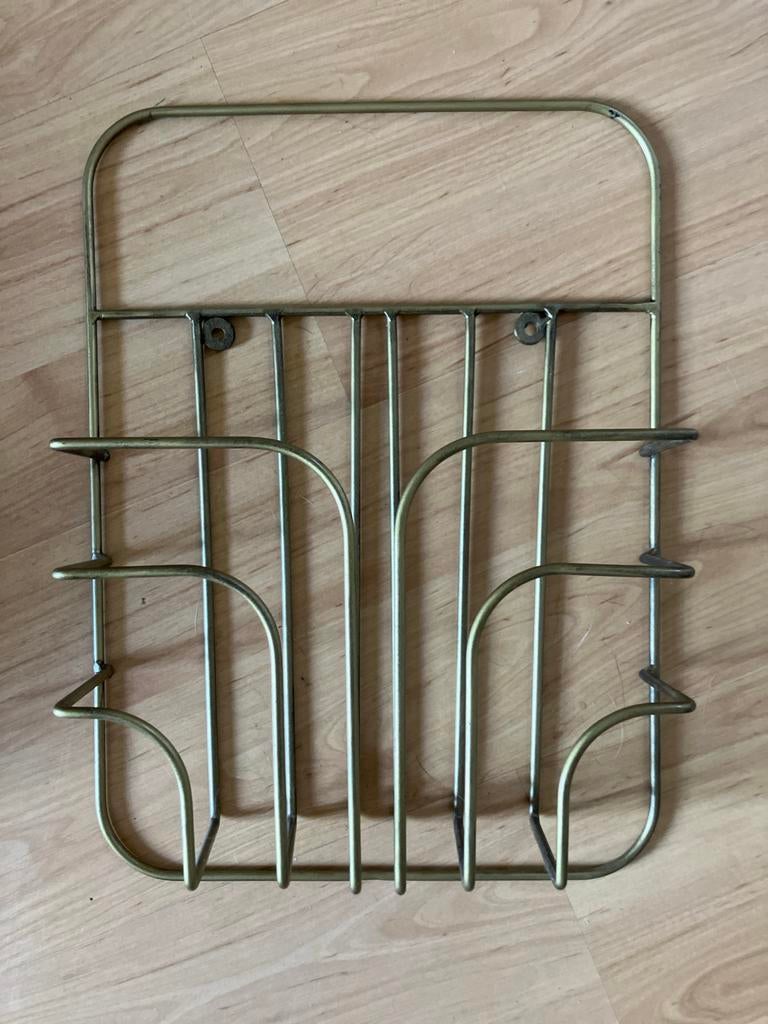 Goudkleurig Tijdschriftenrek - Stijlvol en Praktisch, Gebruikt, Ophalen of Verzenden, Goud, Metaal