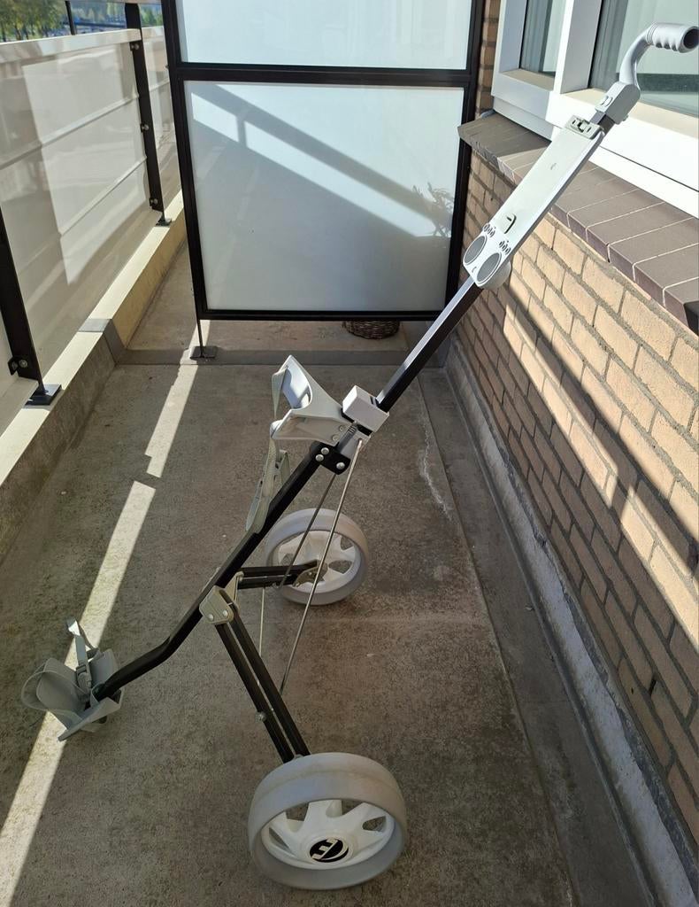 2 wiel golftrolley golfkar golf trolley, Sport en Fitness, Golf, Ophalen, Zo goed als nieuw, Golfkar