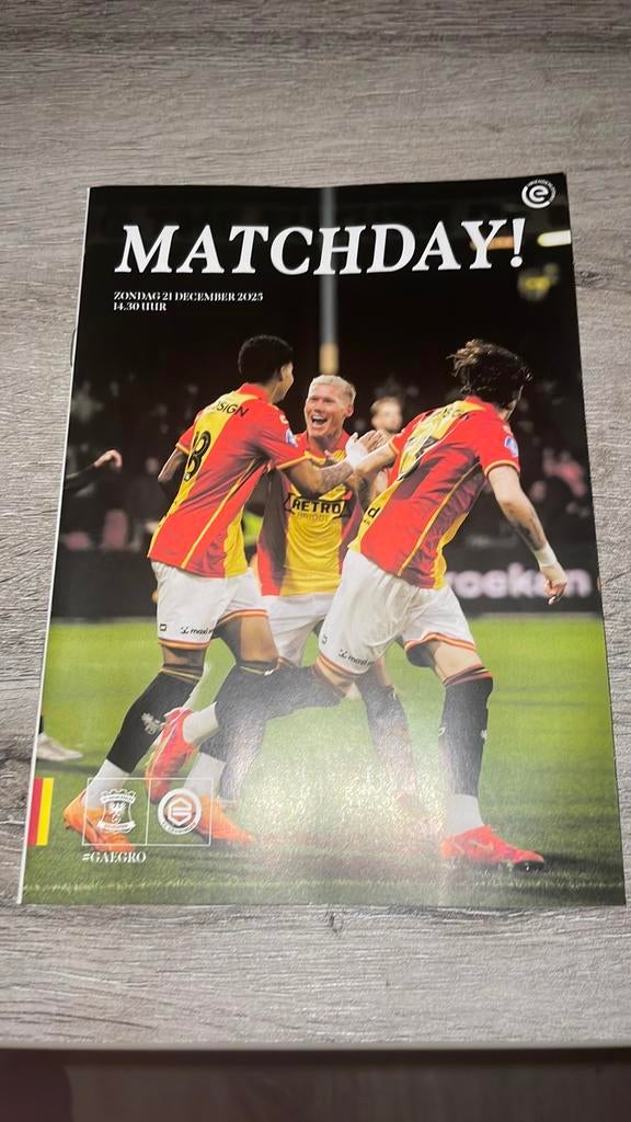 Go Ahead Eagles-Fc Groningen programma boekje, Ophalen of Verzenden, Zo goed als nieuw, Overige binnenlandse clubs, Boek of Tijdschrift