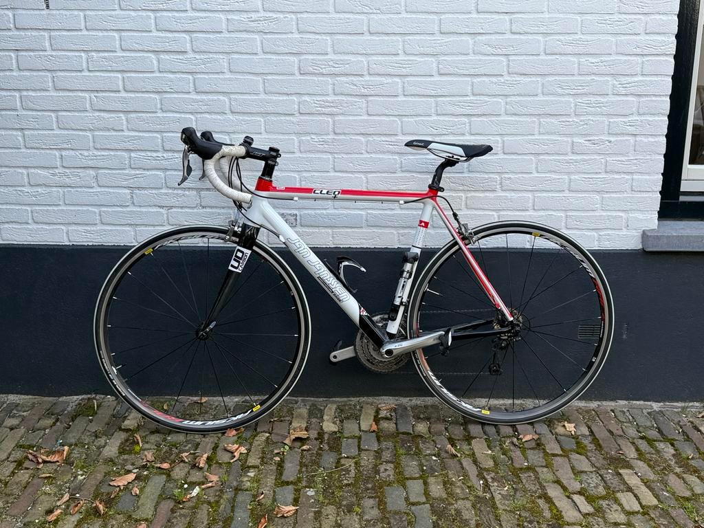 Jan Janssen Cleo racefiets met Tacx trainer en band, Fietsen en Brommers, Fietsen | Racefietsen, Gebruikt, Aluminium, Meer dan 20 versnellingen