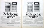 13 vintage reclames advertenties rekenmachine 63-86 TI Seiko, Verzamelen, Ophalen of Verzenden, Gebruikt, Overige typen