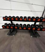 Ziva Rubberen Pu Dumbells 12kg t/m 30kg + Dumbells Rek, Sport en Fitness, Ophalen, Zo goed als nieuw, Dumbbell